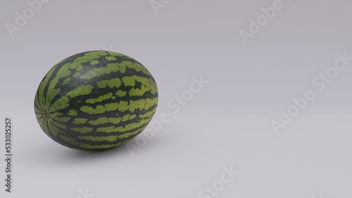 3d illustration  image of a melon  gray background  copy space  3d rendering.