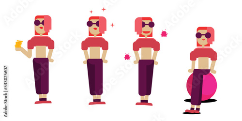 lady supermodel influencer person charecter icon illustration vector emotion post