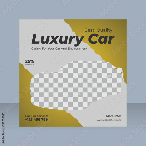 Car wash service square social media banner post designtemplate