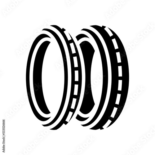 tire motorcycle accessory glyph icon vector. tire motorcycle accessory sign. isolated symbol illustration