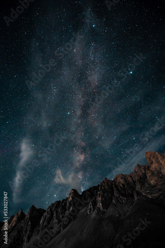 the milkyway on a clear night in hunza, pakistan. 