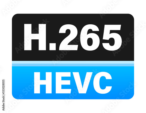 H.265 video compression standard. HEVC High Efficiency Video Coding.  stock illustration.