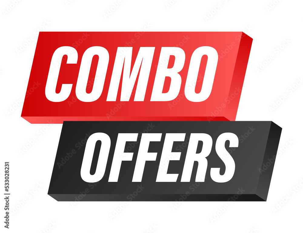 Combo offers banner design on white background. stock illustration. Combo offers banner design on white background. stock illustration.