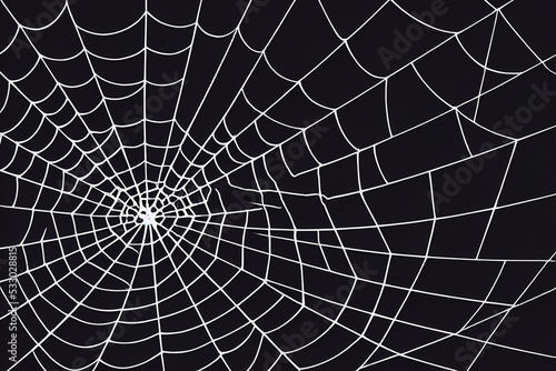 Spider web set isolated on dark background. Spooky Halloween cobwebs with spiders. Outline Raster illustration © 2rogan