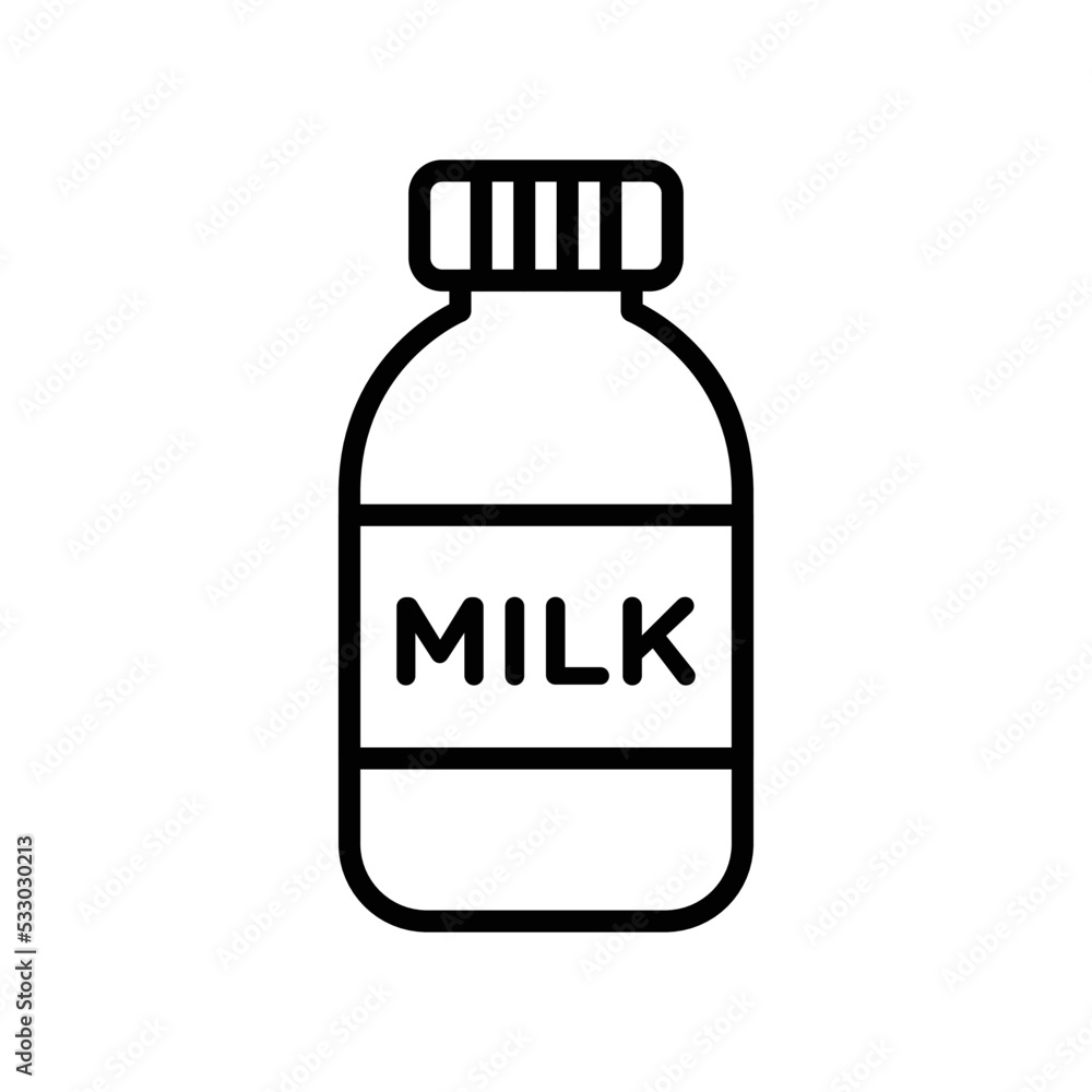 Obraz premium milk bottle icon vector design simple and clean