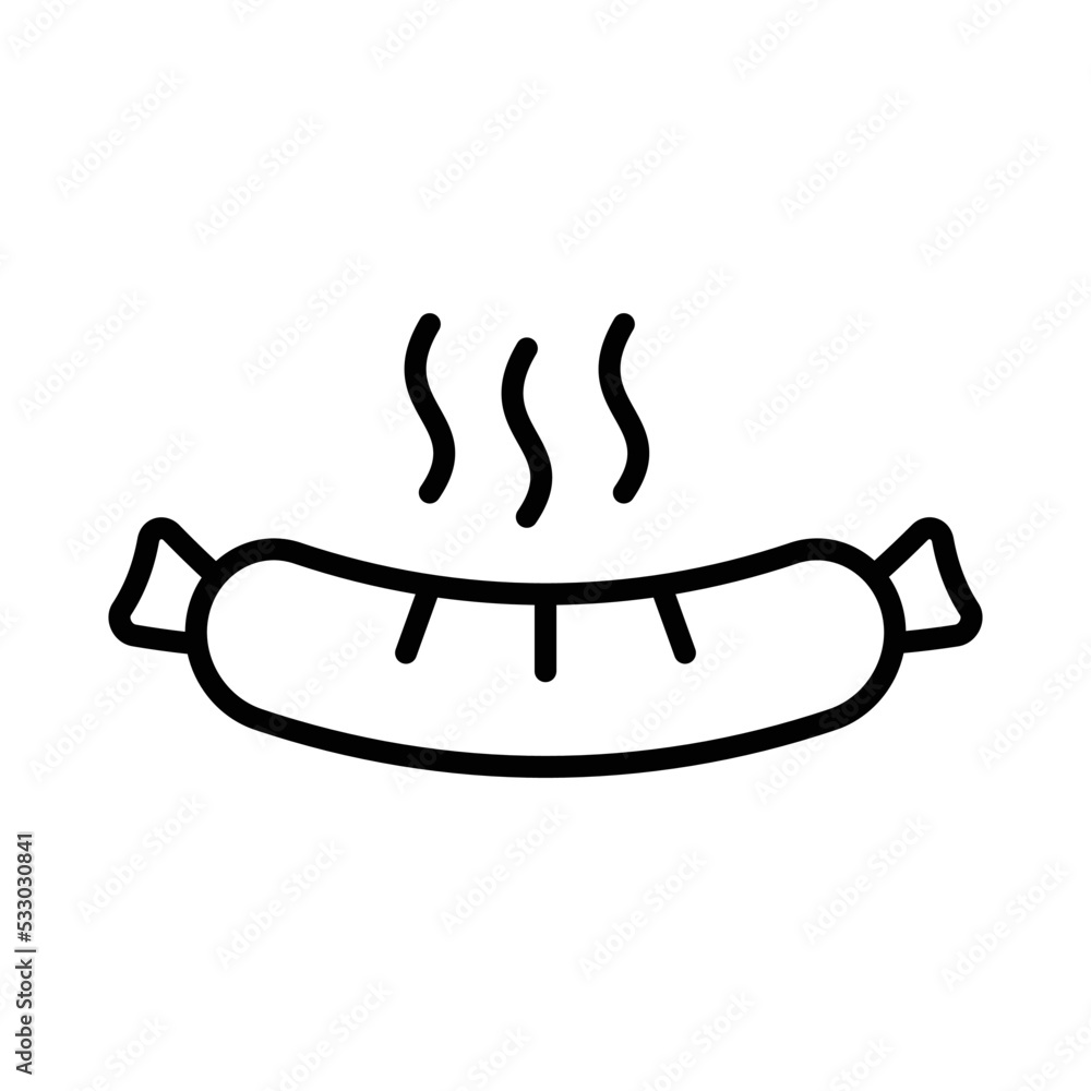 Obraz premium sausage icon vector design simple and clean