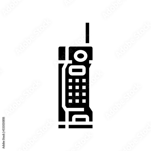 mobile phone retro gadget glyph icon vector. mobile phone retro gadget sign. isolated symbol illustration