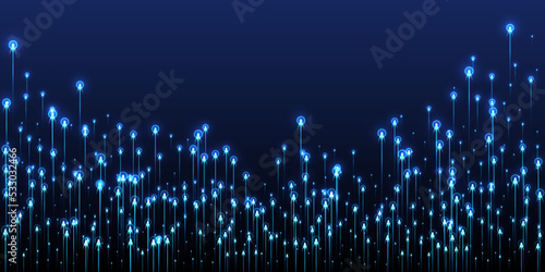Futuristic vertical line streams data flows