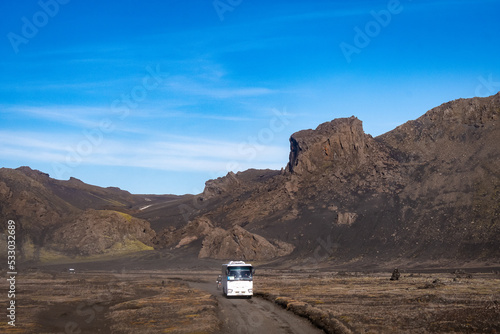 Cityscape of Landmannalaugar (Iceland) photo