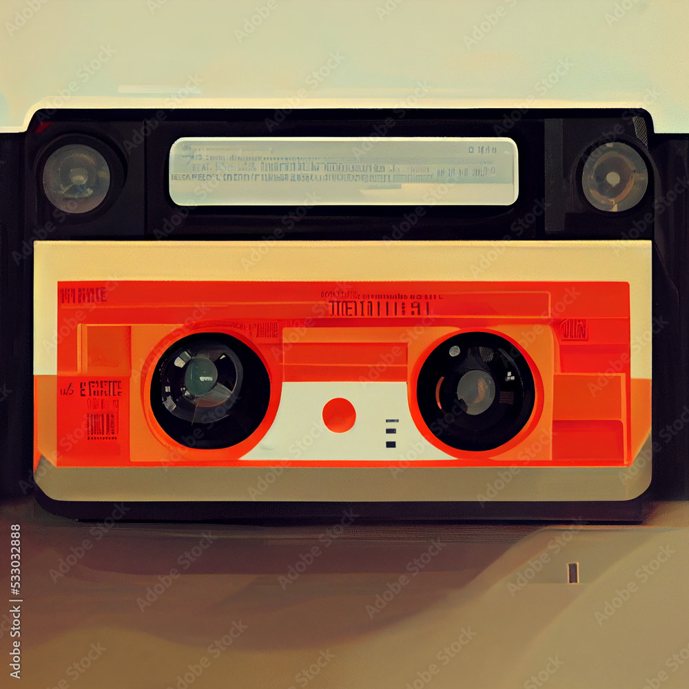 Fototapeta premium Retro Radio Cassette Player Illustration