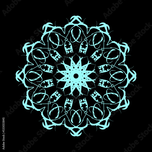 Circular blue pattern. Mandala. Round vector ornament. Vector EPS10 © Narek