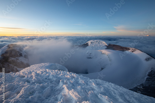 Smoking Crater of Cotopaxi Volcano 