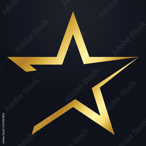Luxury Golden star logo Symbol Vector designs template, Elegant Style Star logo designs with Black Background. eps vector file