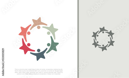Global Community Logo Icon Elements Template. Community human Logo template vector. Community health care. Abstract Community logo.	
