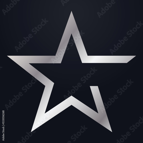 Luxury Silver star logo Symbol Vector designs template, Elegant Style Star logo designs with Black Background. eps vector file