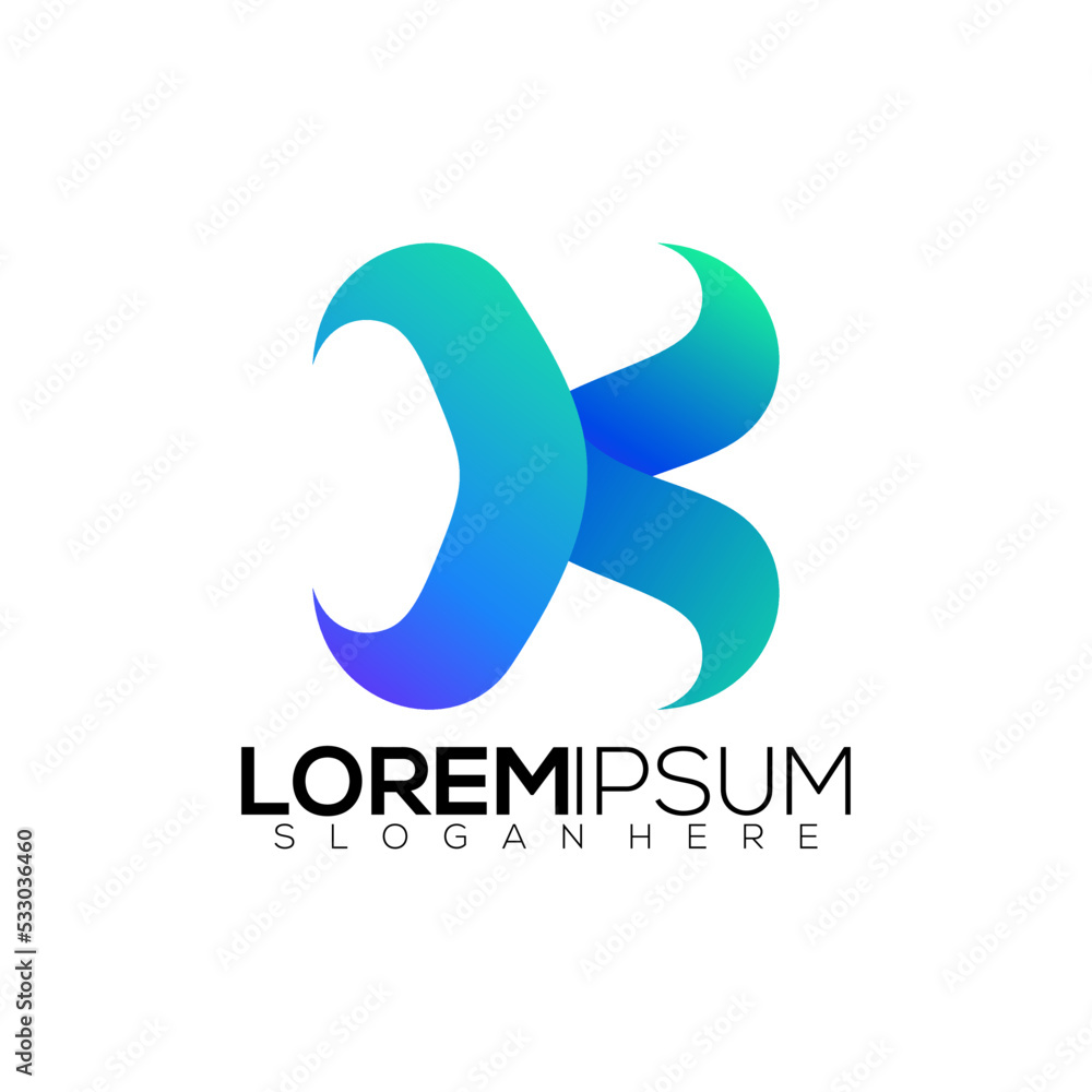 Letter K modern color logo gradient Letter K modern color logo gradient