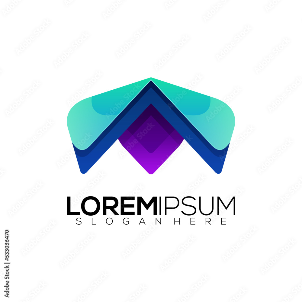 letter M abstract modern logo gradient letter M abstract modern logo gradient