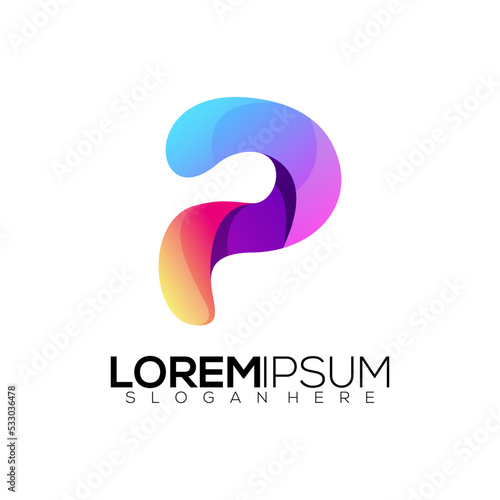 letter P logo gradient modern
