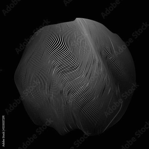 Lines in sphere Form . Vector .Technology sphere Logo . 3d design element . Abstract Geometric shape .