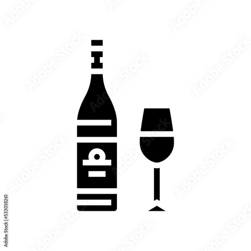 chardonnay white wine glyph icon vector. chardonnay white wine sign. isolated symbol illustration