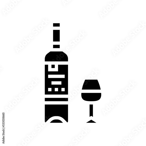 pinot grigio white wine glyph icon vector. pinot grigio white wine sign. isolated symbol illustration