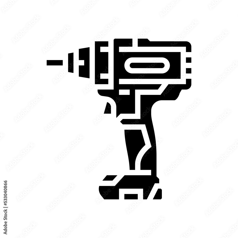 impact wrench tool glyph icon vector. impact wrench tool sign. isolated symbol illustration