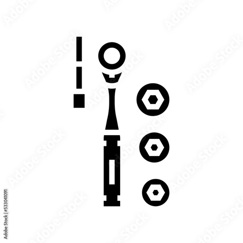 socket wrench tool glyph icon vector. socket wrench tool sign. isolated symbol illustration