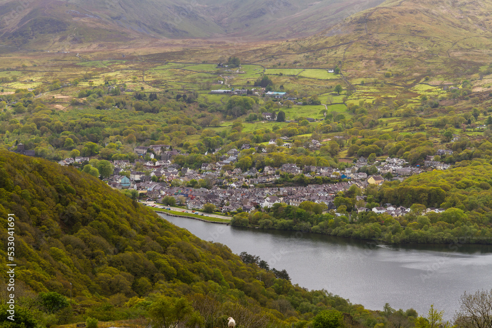 View over Llanberis and Lake Llyn Padarn View over Llanberis and Lake Llyn Padarn