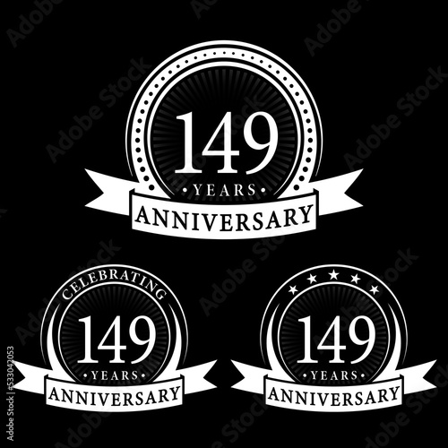 149 years anniversary logo collections. Set of 149th Anniversary logotype template. Vector and illustration.  photo