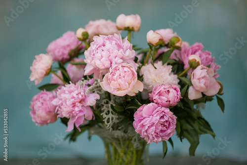 Wallpaper Mural Soft pink peonies in a vase Torontodigital.ca