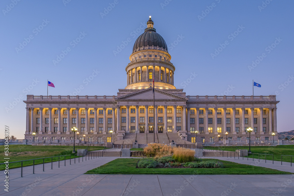 Utah State Capitol Building at dusk