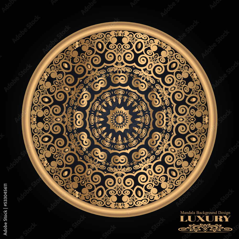 Luxury wedding invitation mandala design