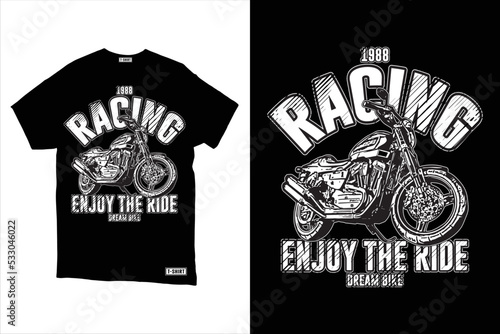 Tshirt Print with Racing Off Road Bike Sport Team