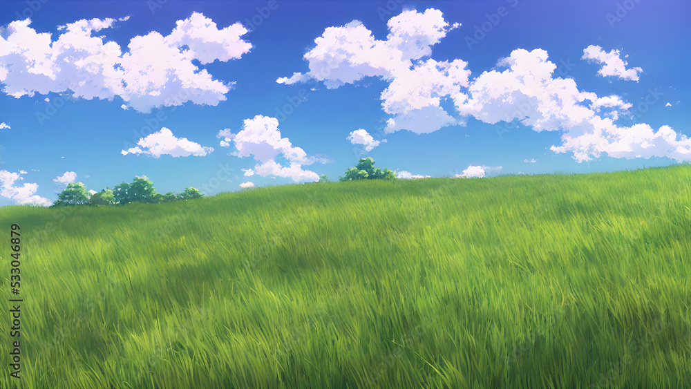 Artwork of grassy summer field
