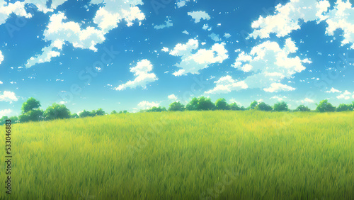 Artwork of grassy summer field
