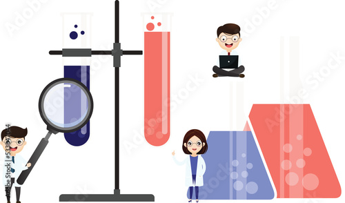 Medical laboratory research with science glass tube.Laboratory diagnosis research.