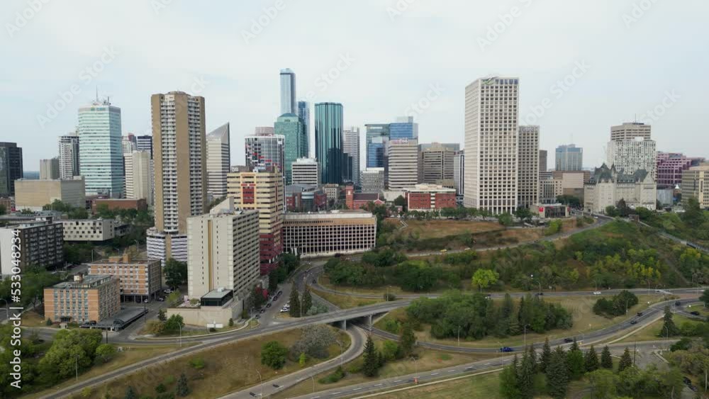 Edmonton Canada skyline, aerial angle Edmonton Canada skyline, aerial angle