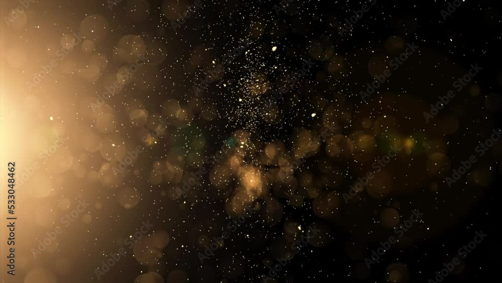 Vidéo Stock Gold particles falling on black background in Slow Motion ...