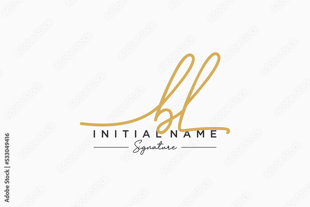 Initial BL signature logo template vector. Hand drawn Calligraphy lettering Vector illustration. Initial BL signature logo template vector. Hand drawn Calligraphy lettering Vector illustration.