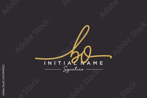 Schilderij op canvas Initial BO signature logo template vector
