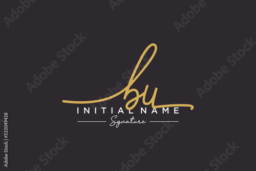 Initial BU signature logo template vector. Hand drawn Calligraphy lettering Vector illustration.