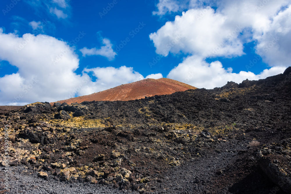 Lava sea of Volcanoes National Park, Lanzarote, Canary islands,  Spain