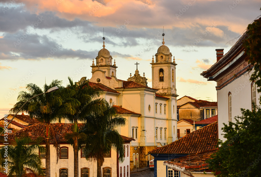 Sunset in the historic district of the World Heritage-listed town of Diamantina, Minas Gerais state, Brazil