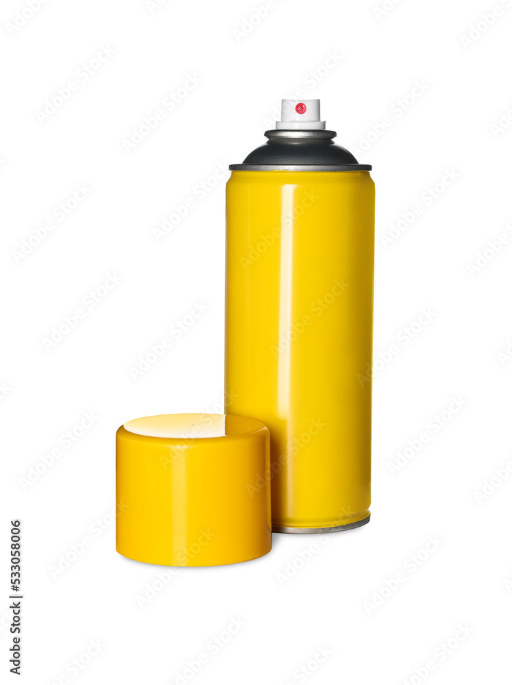 Colorful cans of spray paints on white background Colorful cans of spray paints on white background