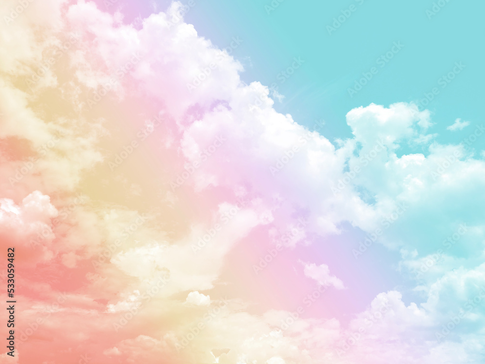 Sky and clouds in pastel tones for graphic design or wallpaper