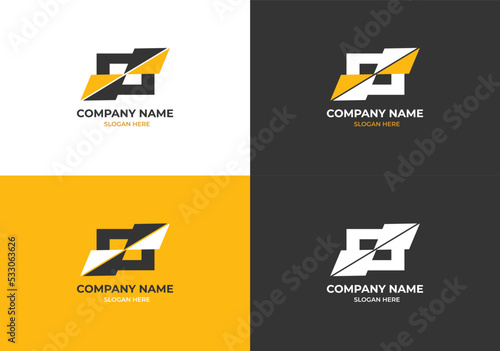 company arrow flat logo template