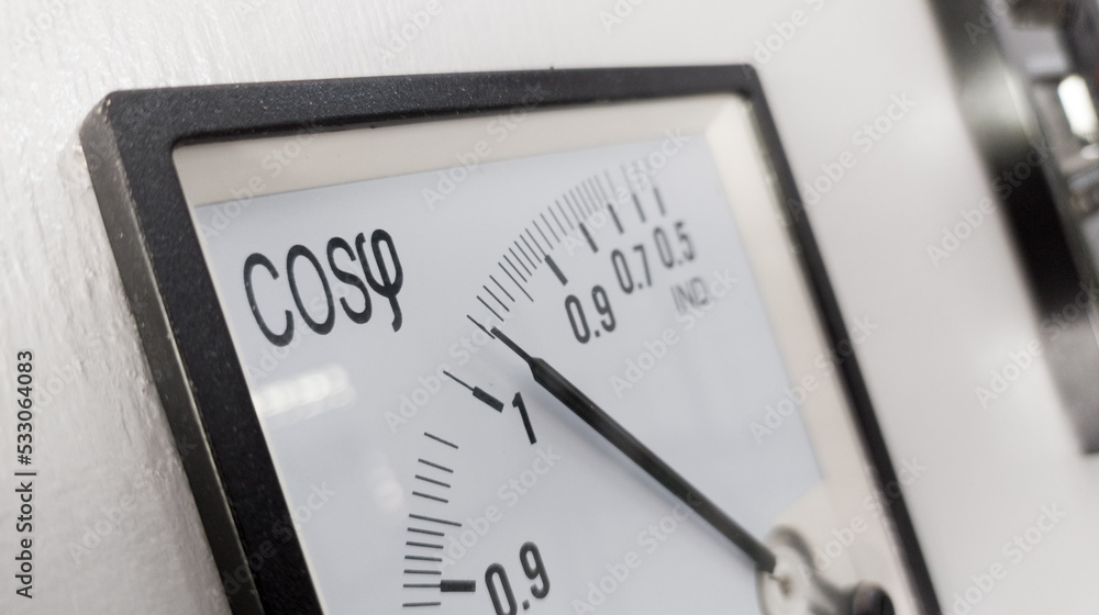 Power Factor meter and scale number of analog instruments. Power Factor meter and scale number of analog instruments.