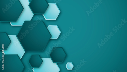 editable blue octagon vector background with modern style photo