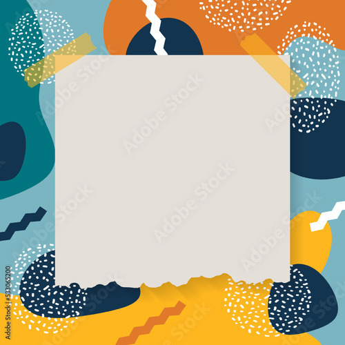 Paper note on memphis background. - Vector.