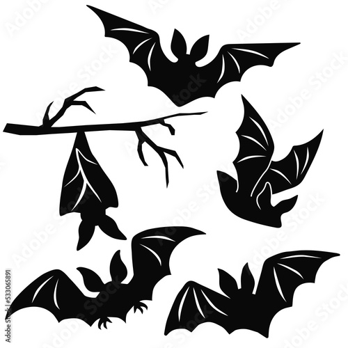 Funny Halloween flying bat vector cartoon illustration